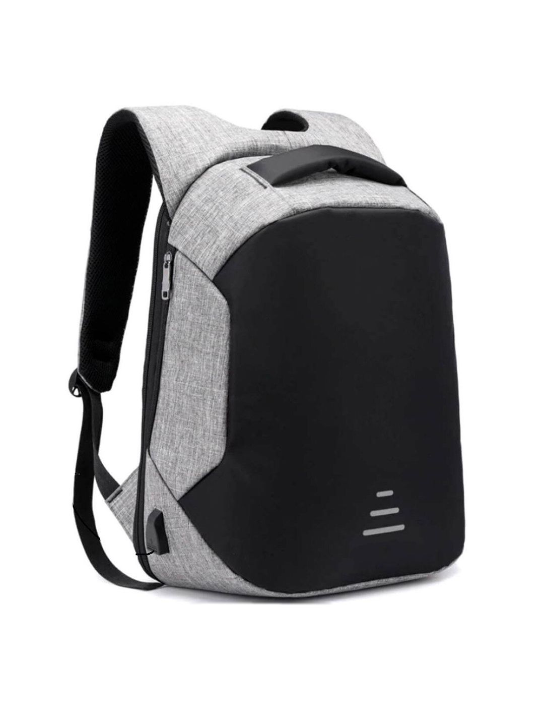 Awestuffs Unisex Grey & Black Colourblocked Backpack Price in India