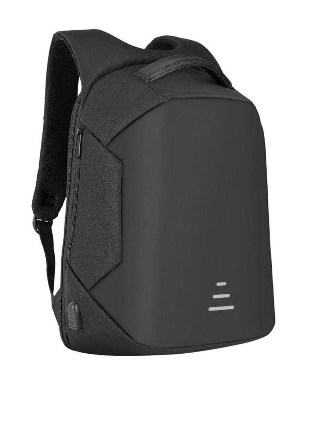Awestuffs Unisex Black Solid Laptop Backpack with USB Charging Port Price in India