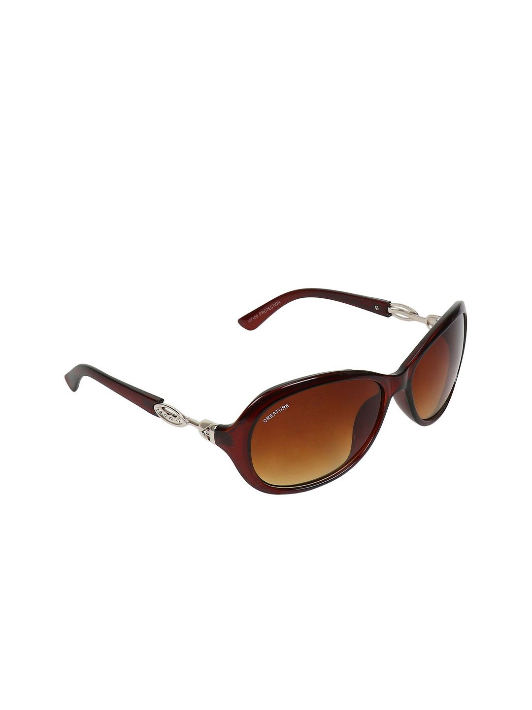 Creature Women Brown Lens & Brown Cateye Sunglasses with UV Protected Lens Price in India