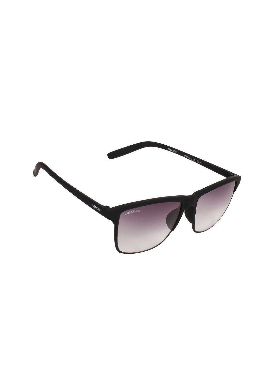 Creature Unisex Purple Lens & Black Full Rim Wayfarer Sunglasses