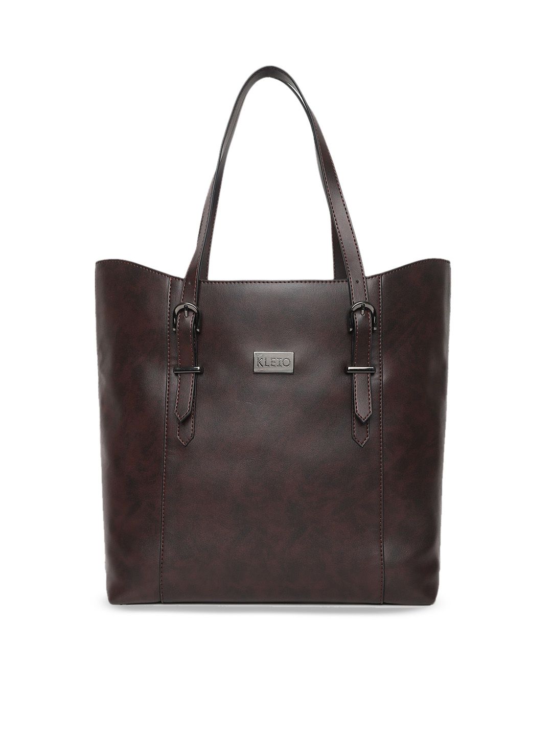 KLEIO Brown PU Oversized Shopper Shoulder Bag Price in India