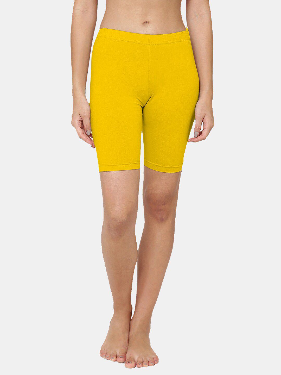 Leading Lady Women Yellow Mid-Rise Cotton Lounge Shorts Price in India
