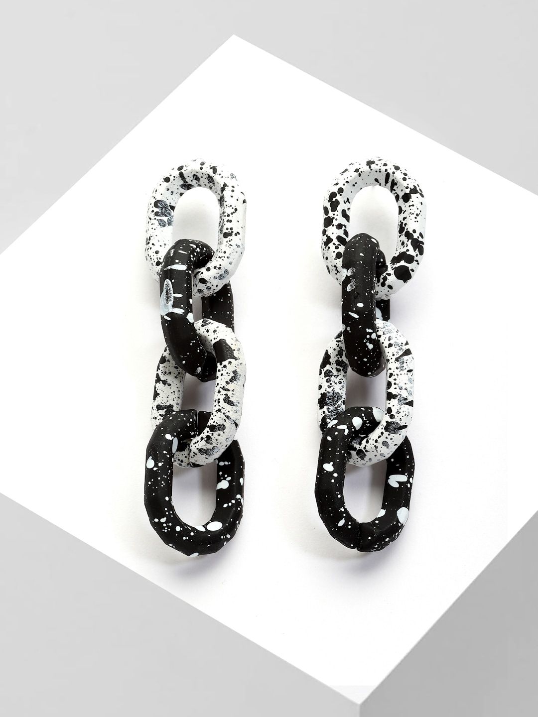 AVANT-GARDE PARIS Black & White Quirky Drop Earrings Price in India