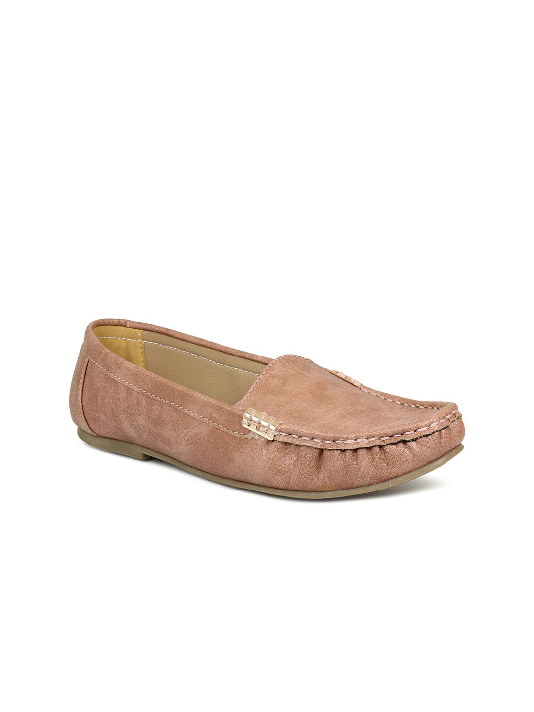 DESIGN CREW Women Pink Solid Regular Loafers Price in India