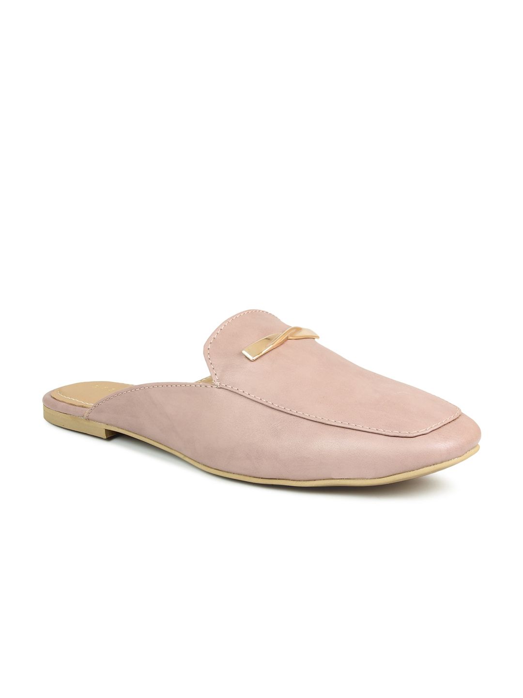 DESIGN CREW Women Pink Embellished Mules Price in India
