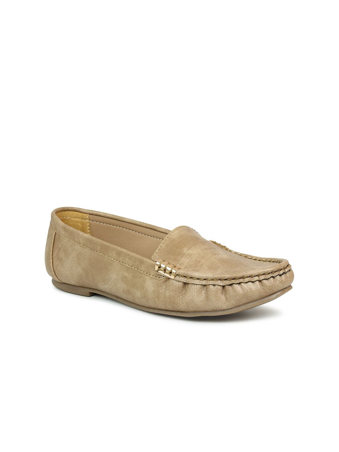 DESIGN CREW Women Beige Solid Loafers Price in India