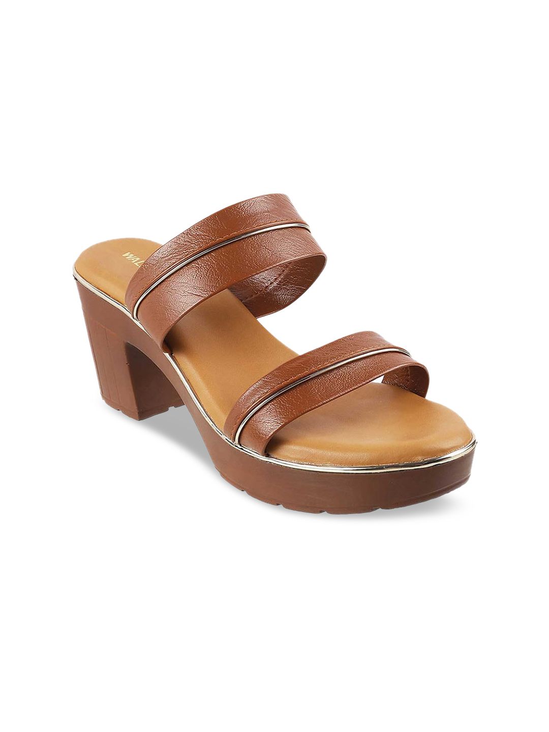 WALKWAY by Metro Tan Block Sandals Price in India