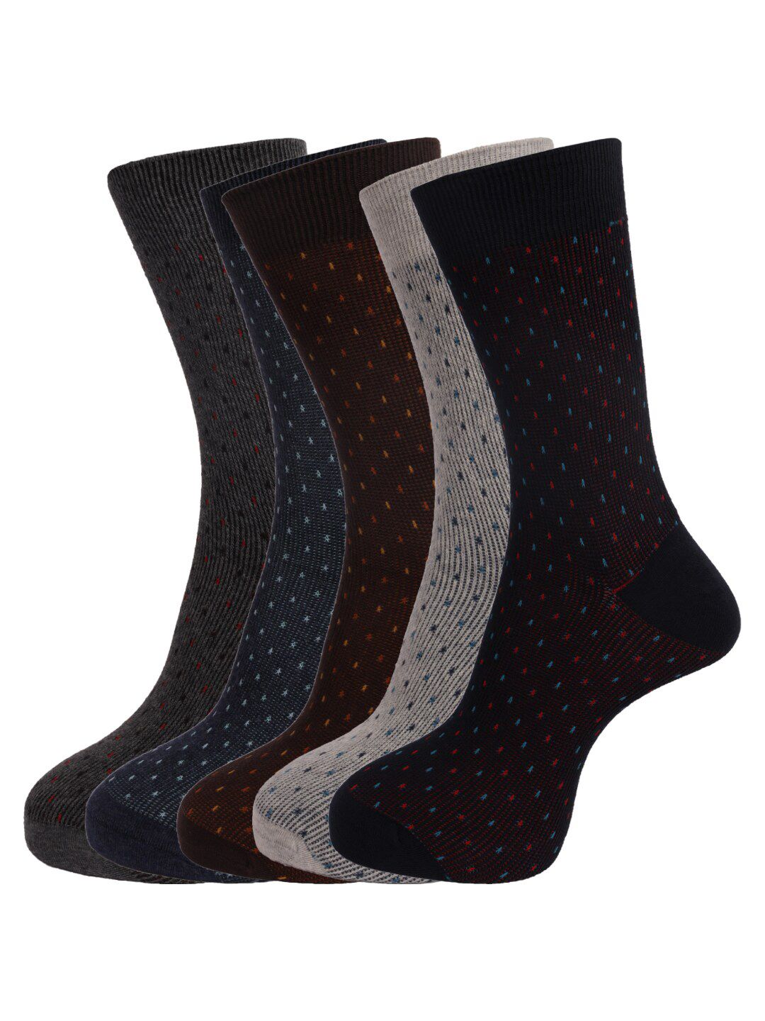 Dollar Socks Men Pack of 5 Assorted Cotton Full-Length Socks