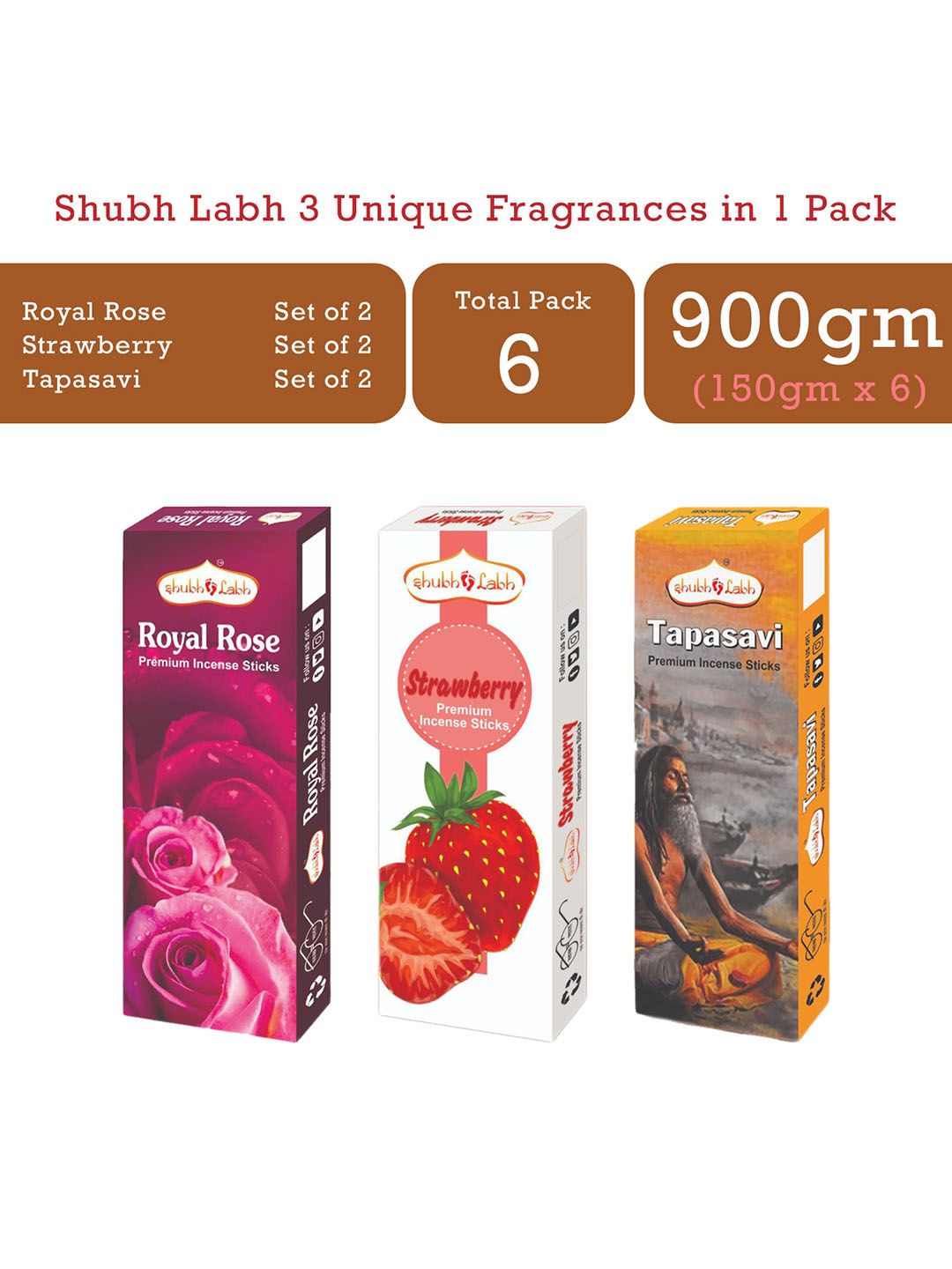 Shubh Labh Set of 6 Black Incense Sticks Price in India