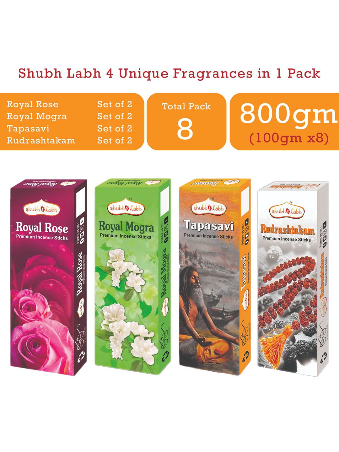 Shubh Labh Set of 8 Black Incense Sticks Price in India