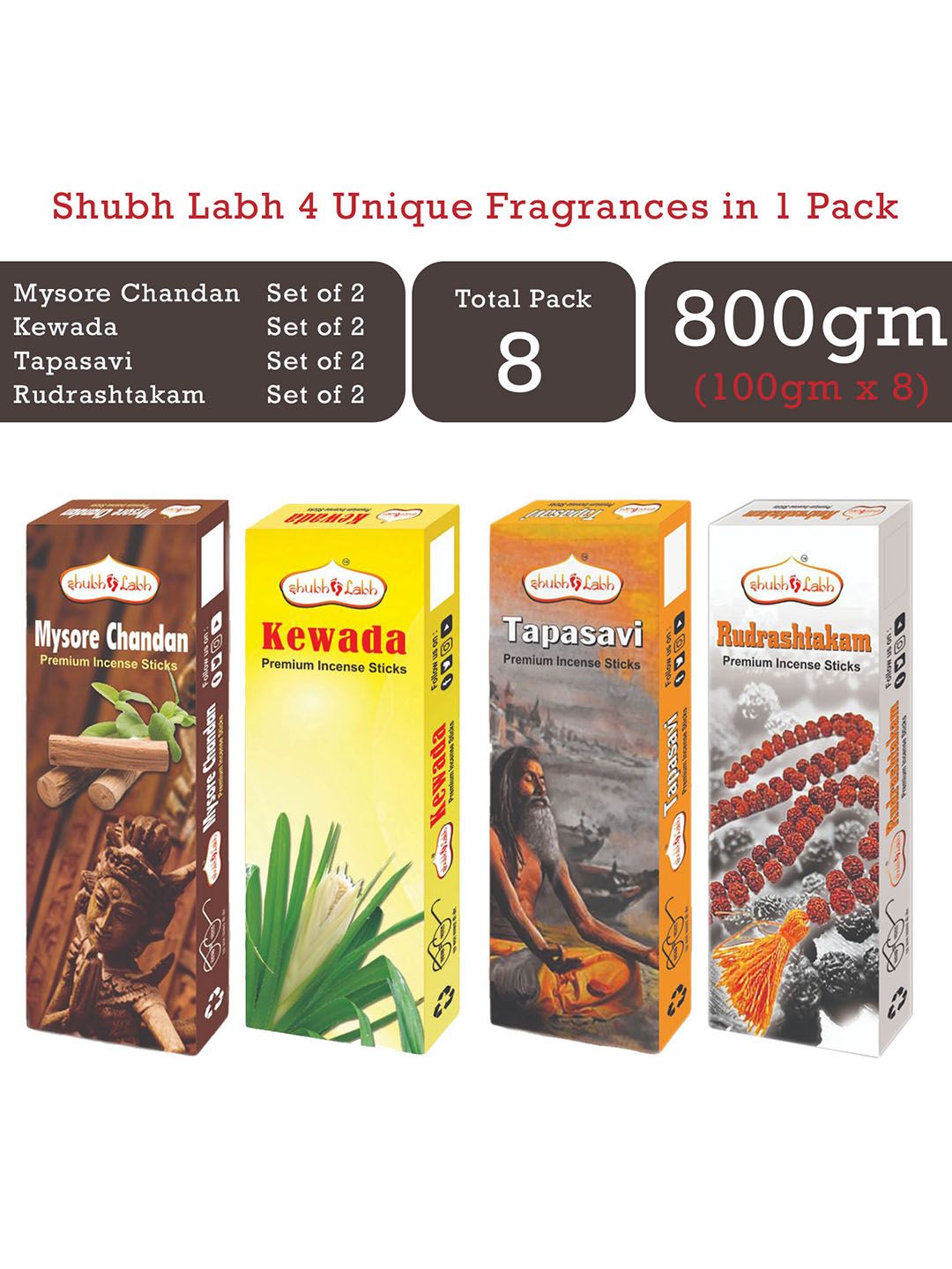 Shubh Labh Set Of 8 Black Incense Sticks Price in India
