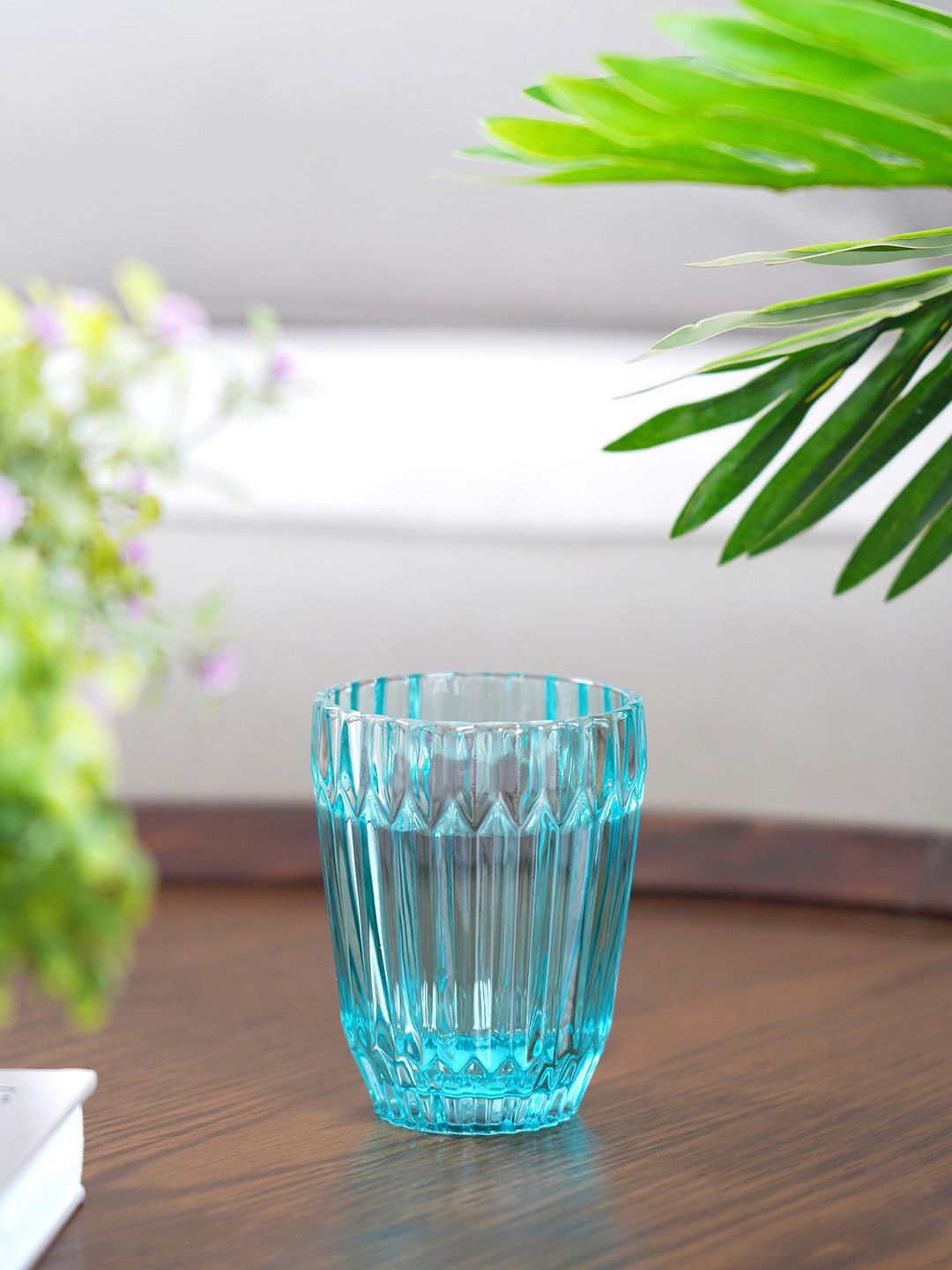 Pure Home and Living Set Of 6 Blue Ezra Pruple Glass Tumbler Price in India