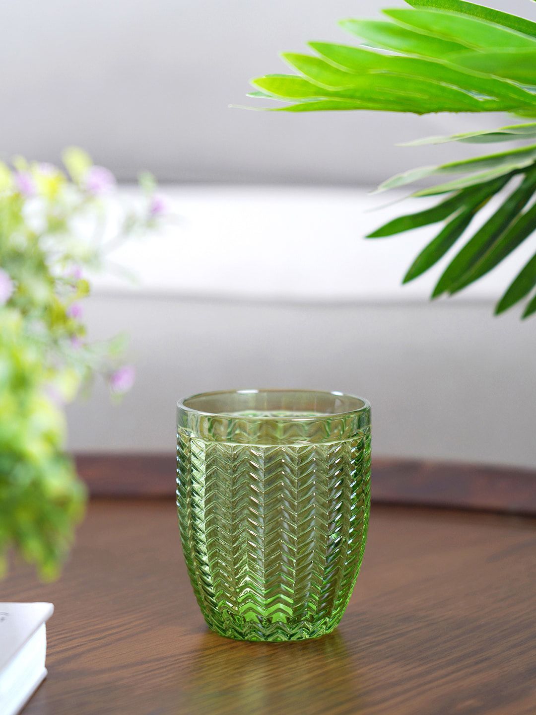 Pure Home and Living Set Of 6 Green Ezra Glass Tumblers Price in India