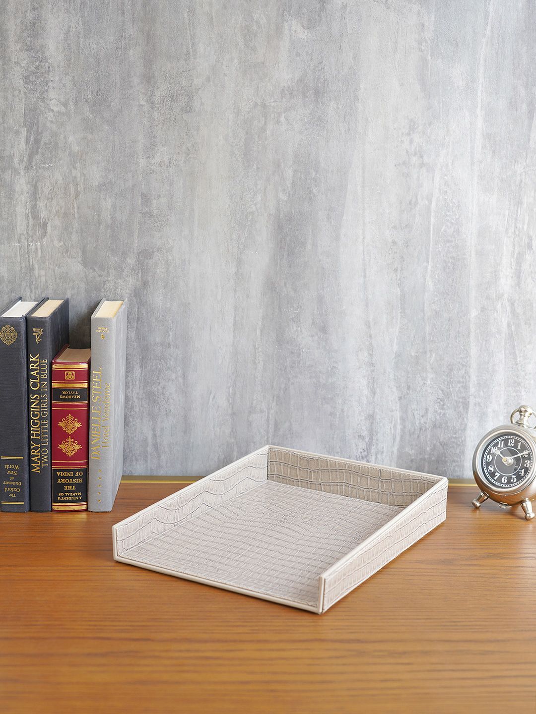 Pure Home and Living Grey Solid Boris A4 Paper Tray Price in India