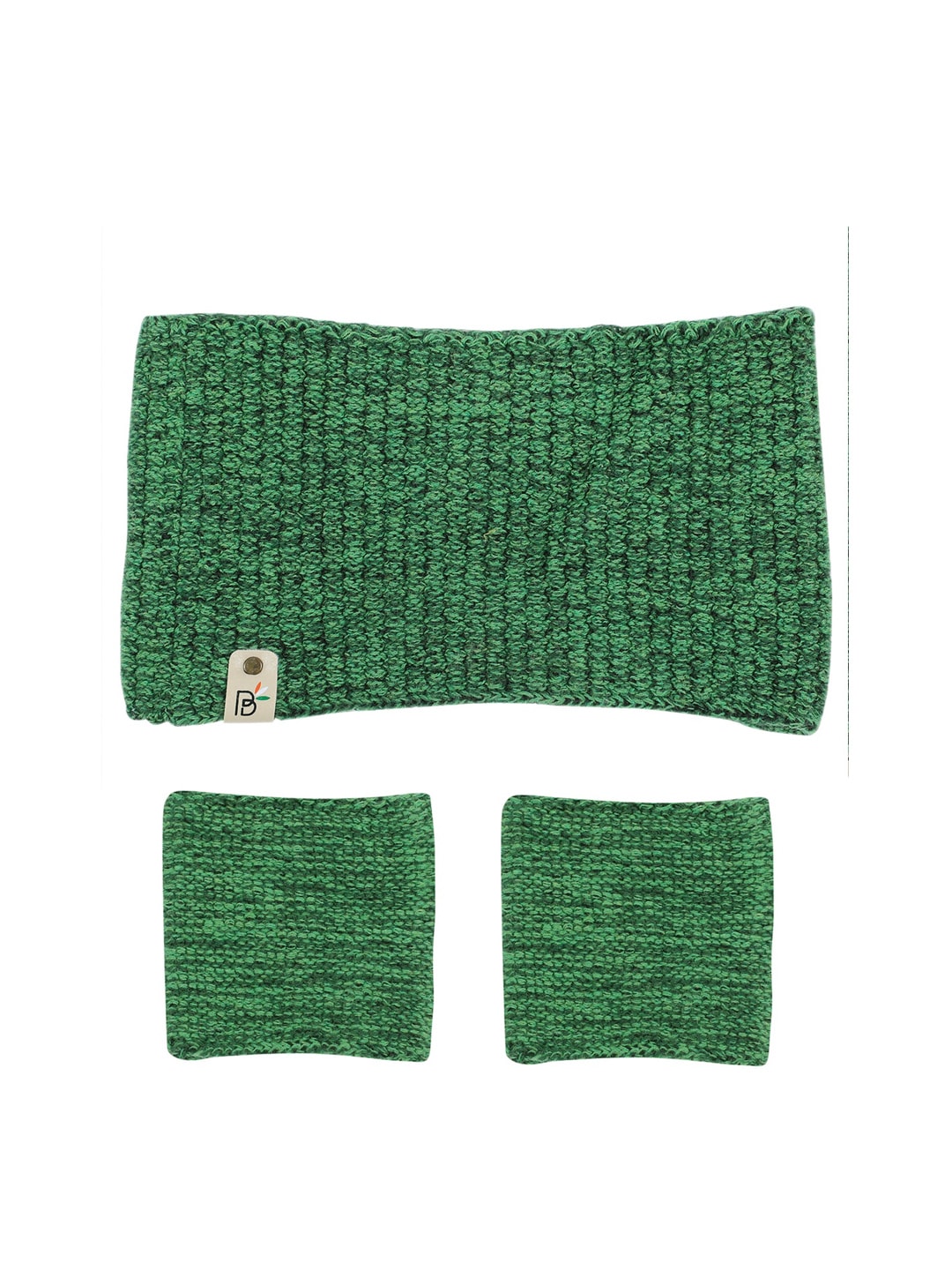 Bharatasya Set Of 2 Green Knitted Headband and Wristbands Price in India
