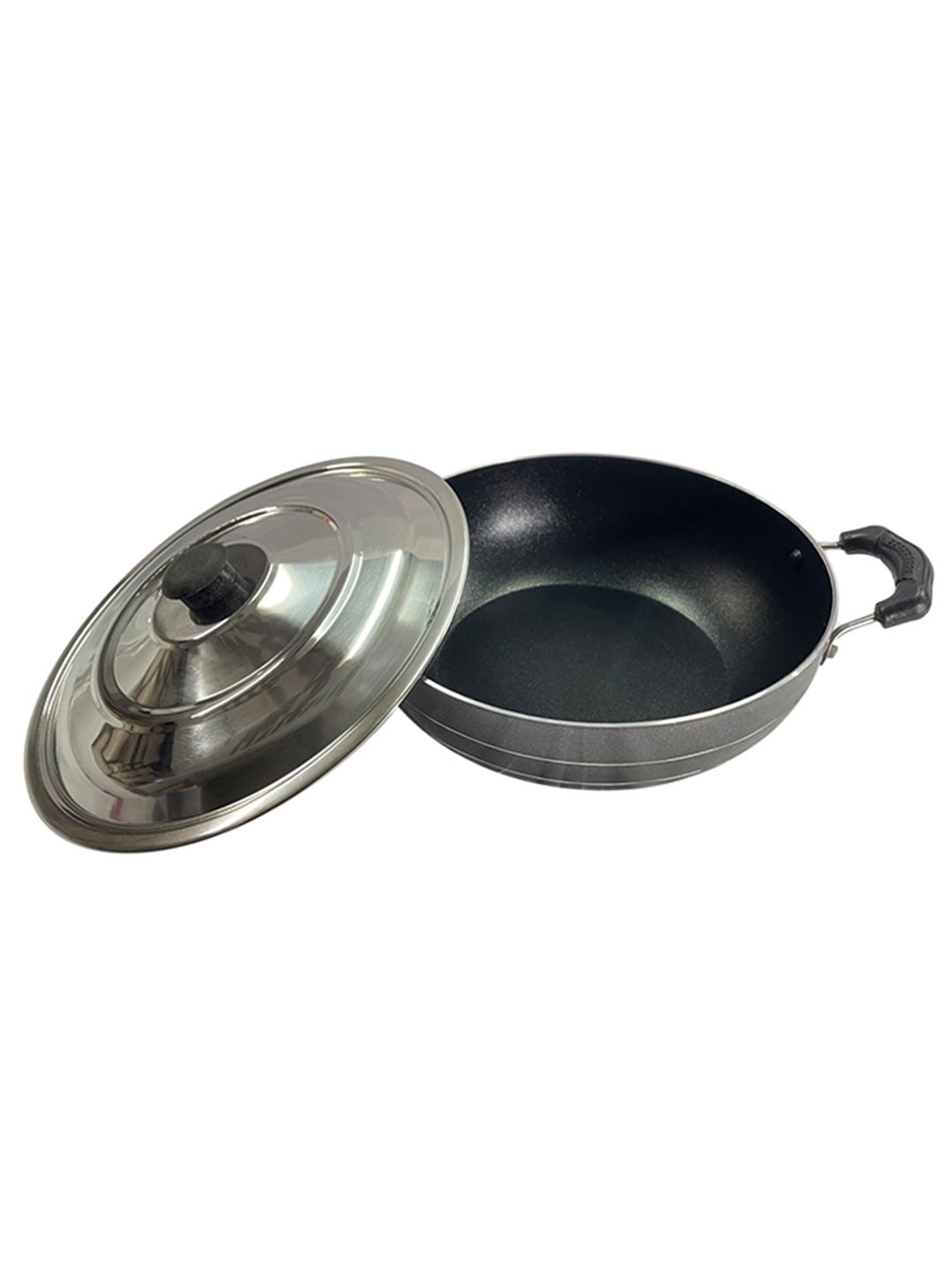 Eslite Black Aluminium Cookware Non-Stick Scratch Resistant Deep Fry Pan Price in India