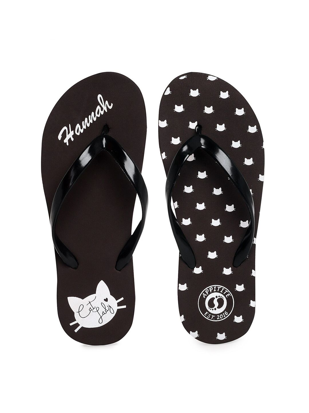 APPITITE Women Brown & White Printed Rubber Thong Flip-Flops Price in India