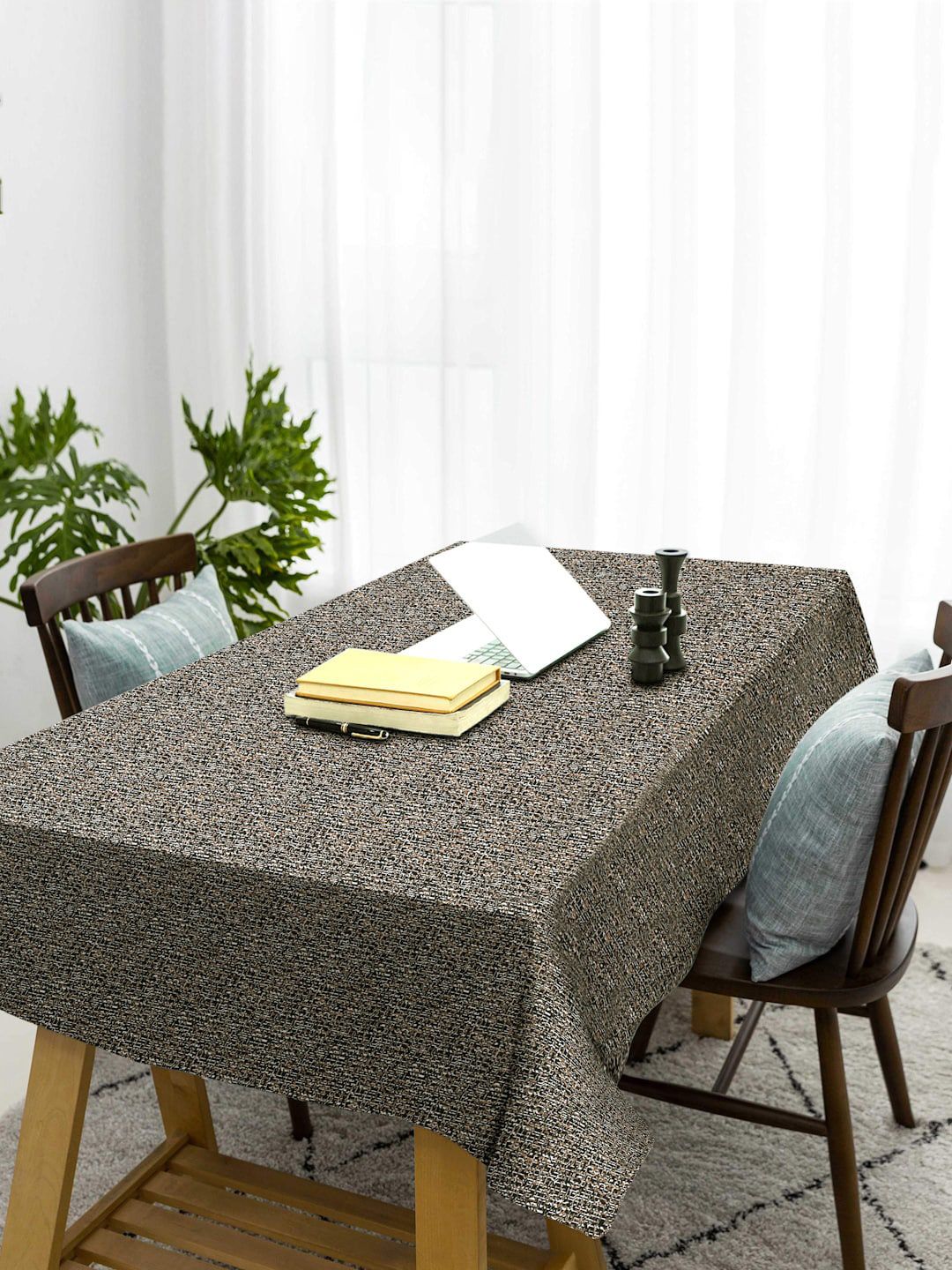 KLOTTHE Multi-Coloured 6-Seater Woven Design Table Cover Price in India
