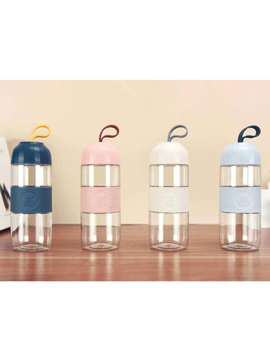 MARKET99 Grey Solid Glass Water Bottle With Sleeve 420 ml Price in India