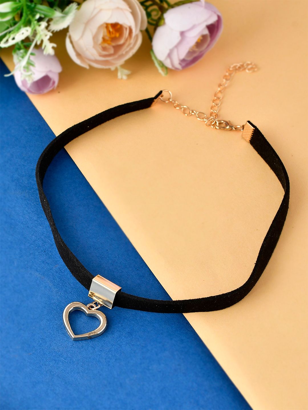 AQUASTREET Gold-Toned & Black Gold-Plated Choker Necklace Price in India