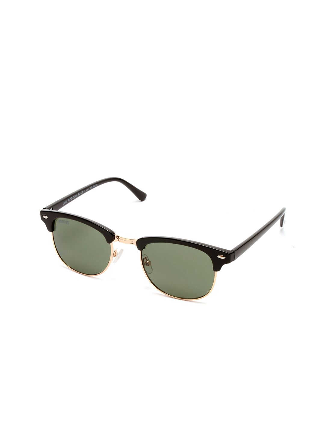 Roadies Unisex Green Lens & Gold-Toned Oval Sunglasses with UV Protected Lens