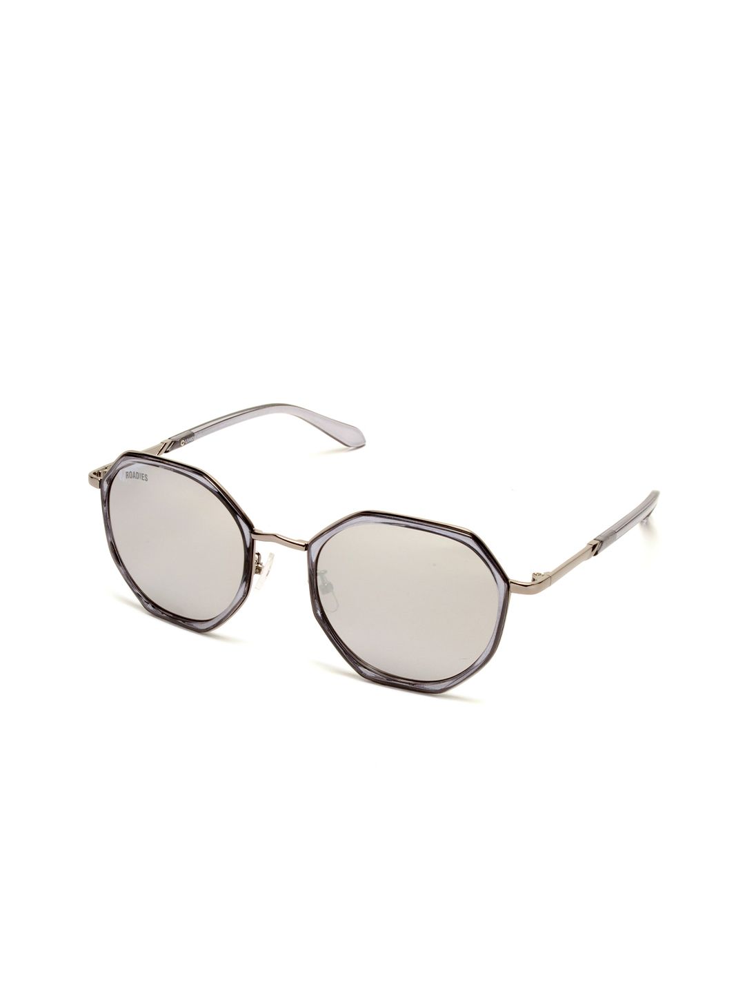 Roadies Unisex Clear Lens & Silver-Toned Oversized Sunglasses with UV Protected Lens Price in India