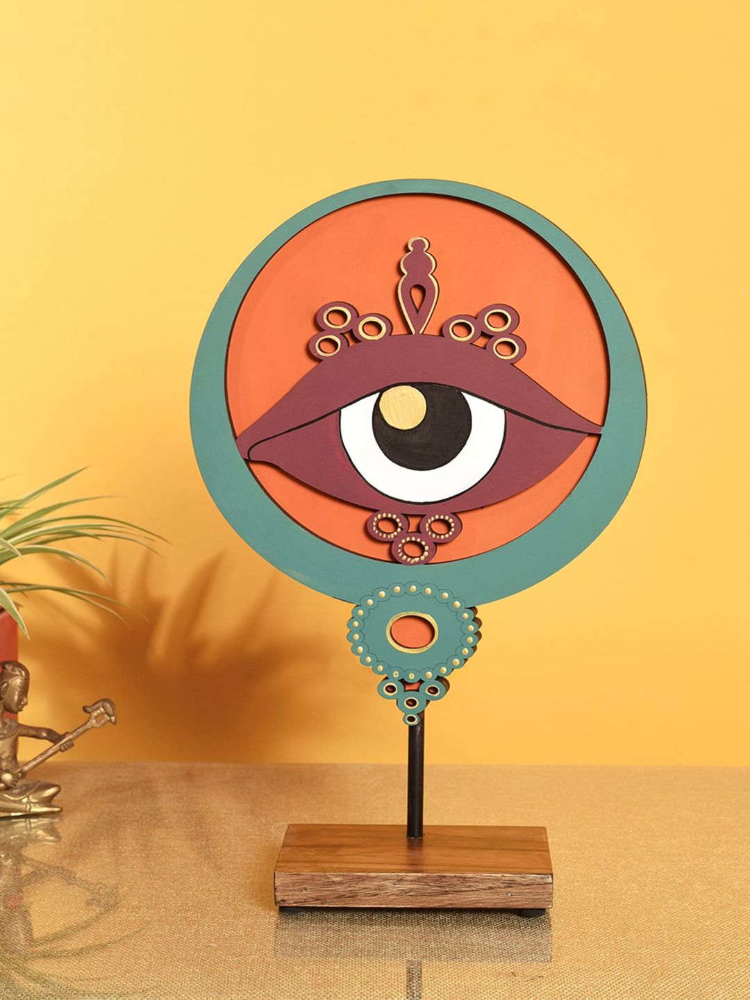 AAKRITI ART CREATIONS Multicoloured Round Shaped Sunny Eyes Table Decor Stand Price in India