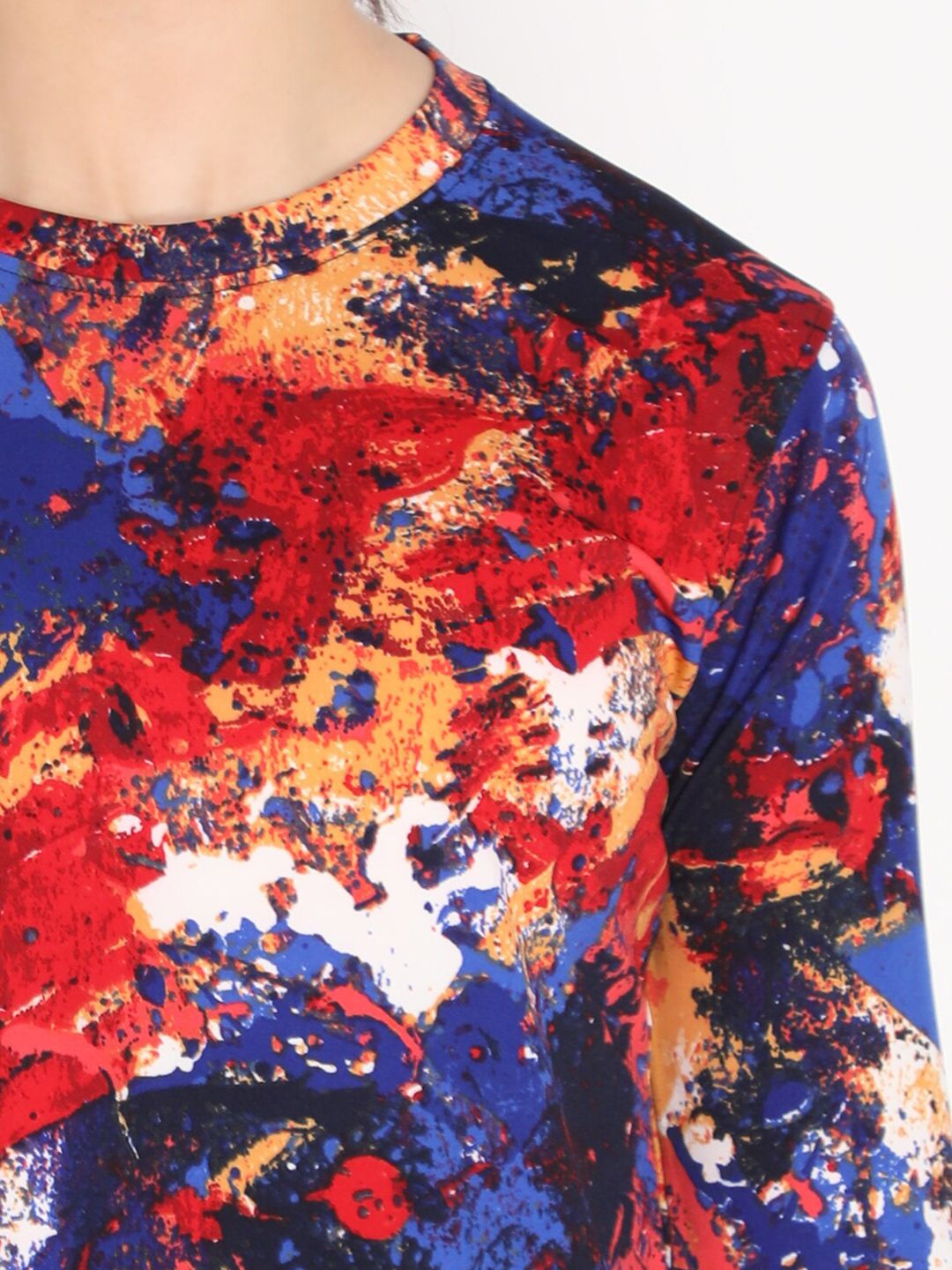 Buy CHKOKKO Red & Blue Printed Crop Top - Tops for Women 17561884