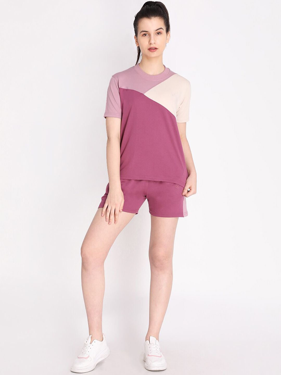 CHKOKKO Women Pink Co-Ord Set