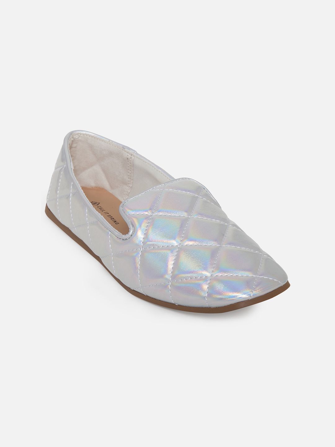 Call It Spring Women Silver-Toned Printed Espadrilles Price in India