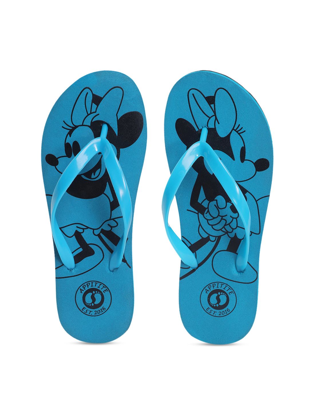 APPITITE Women Blue & Black Printed Rubber Slip-On Price in India