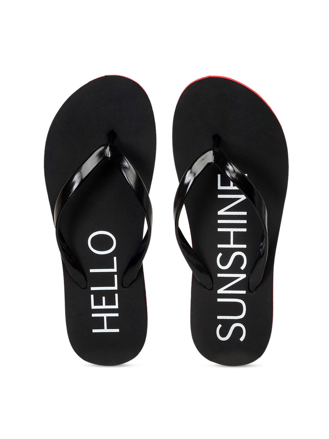 APPITITE Women Black & White Printed Rubber Thong Flip-Flops Price in India