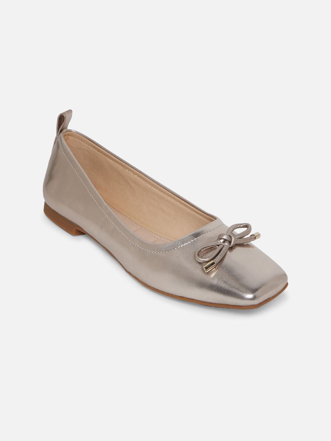 ALDO Women Silver-Toned Ballerinas with Bows Flats