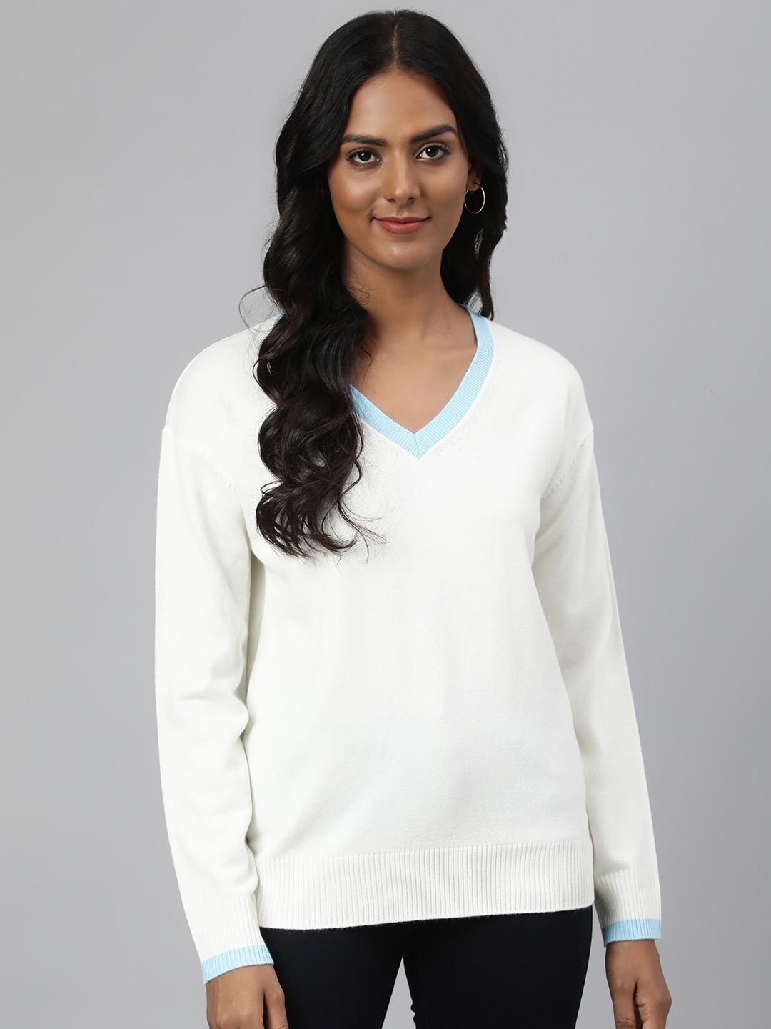 Marks & Spencer Women White Solid Pullover Price in India