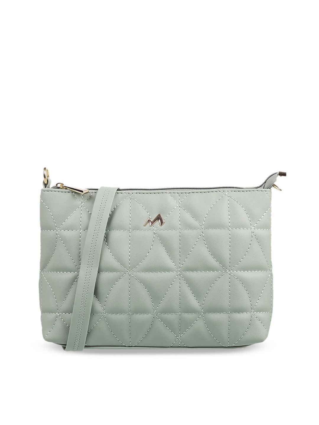 Metro Green Oversized Structured Sling Bag with Quilted Price in India