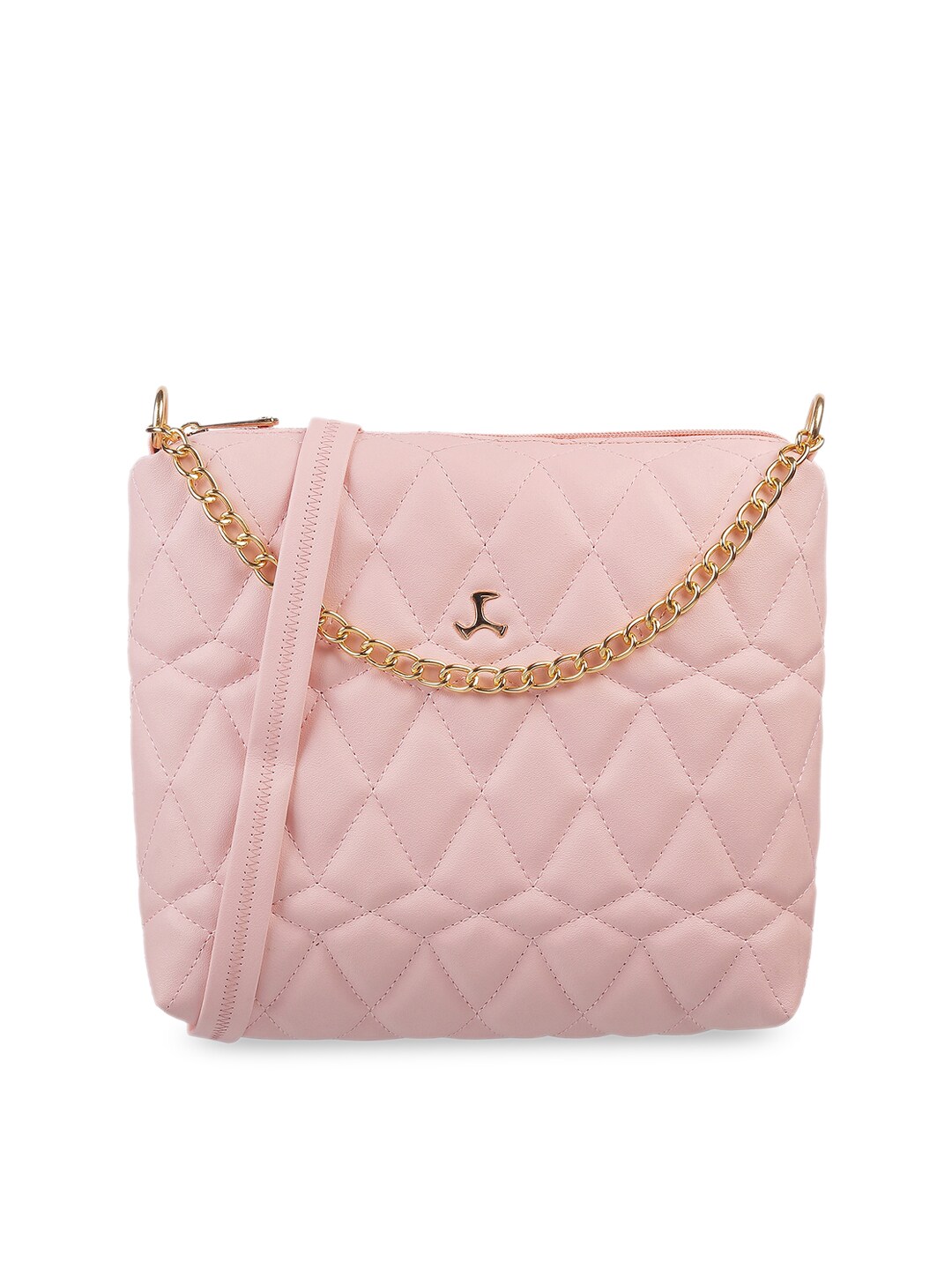 Mochi Pink Quilted Structured Sling Bag Price in India