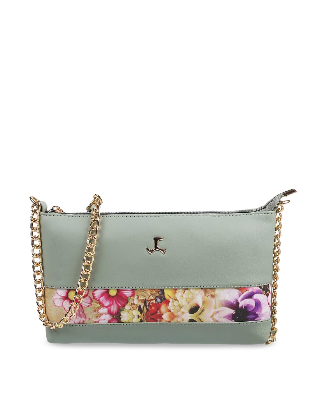 Mochi Green Floral Swagger Sling Bag Price in India