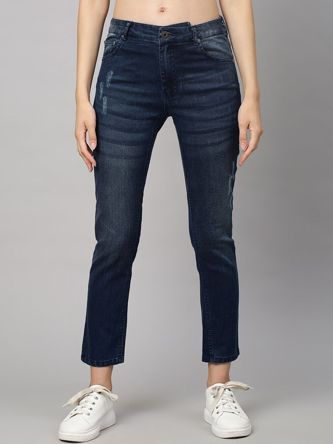 Chemistry Women Navy Blue Slim Fit Light Fade Jeans Price in India