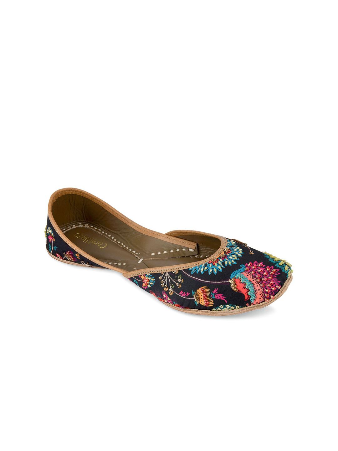 Coral Haze Women Black & Red Embellished Ballerinas Flats Price in India