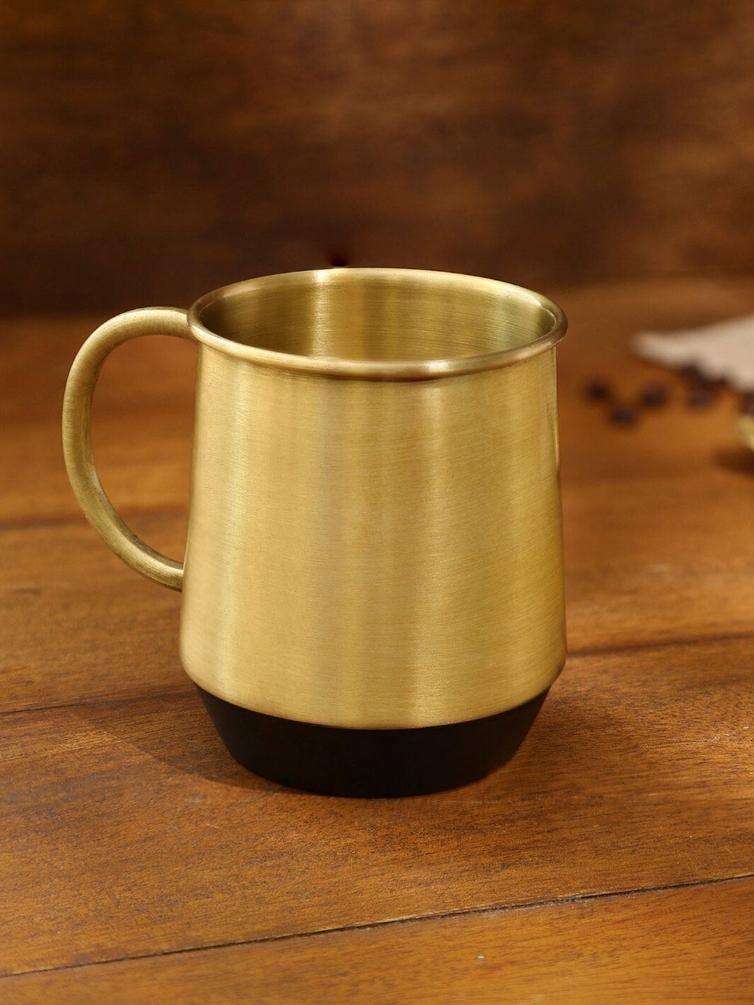 ellementry Gold-Toned & Black Solid Brass Matte Cup Price in India