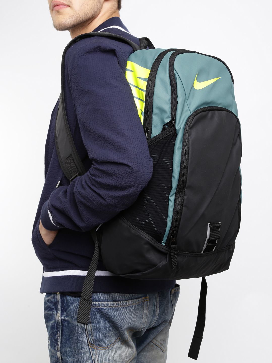 nike unisex blue & black alpha rev colourblocked backpack