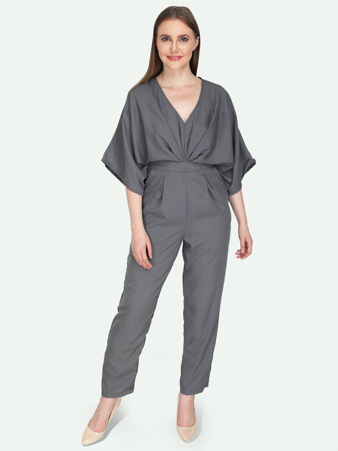 WOOFFLY Grey Basic Jumpsuit Price in India