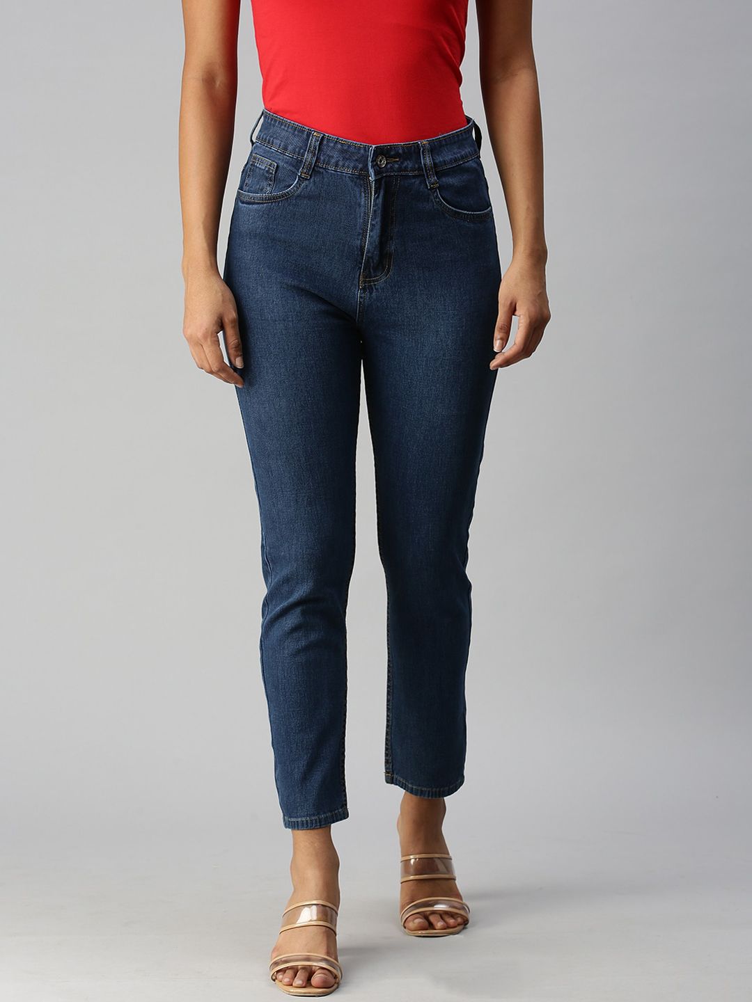 SHOWOFF Women Blue High-Rise Stretchable Jeans Price in India