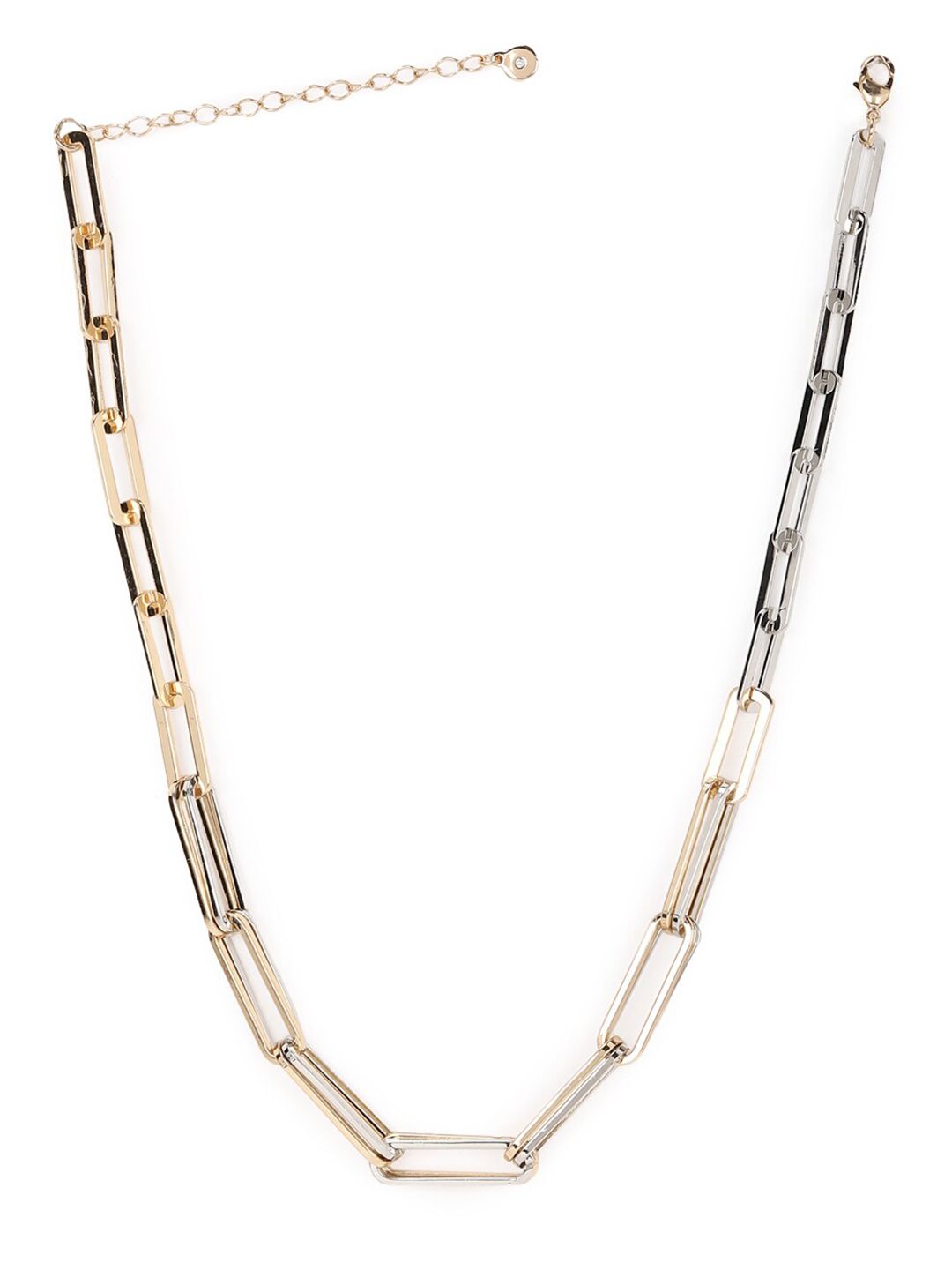 FOREVER 21 Silver-Toned & Gold-Toned Statement Necklace Price in India
