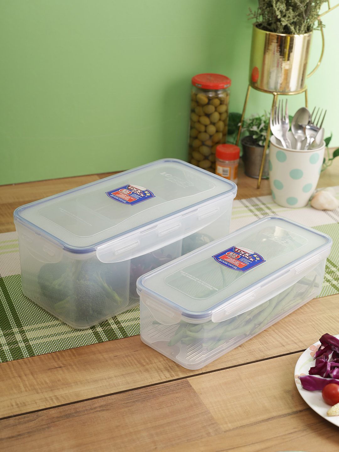 Lock & Lock Set Of 2 Transparent Plastic Food Storage Price in India