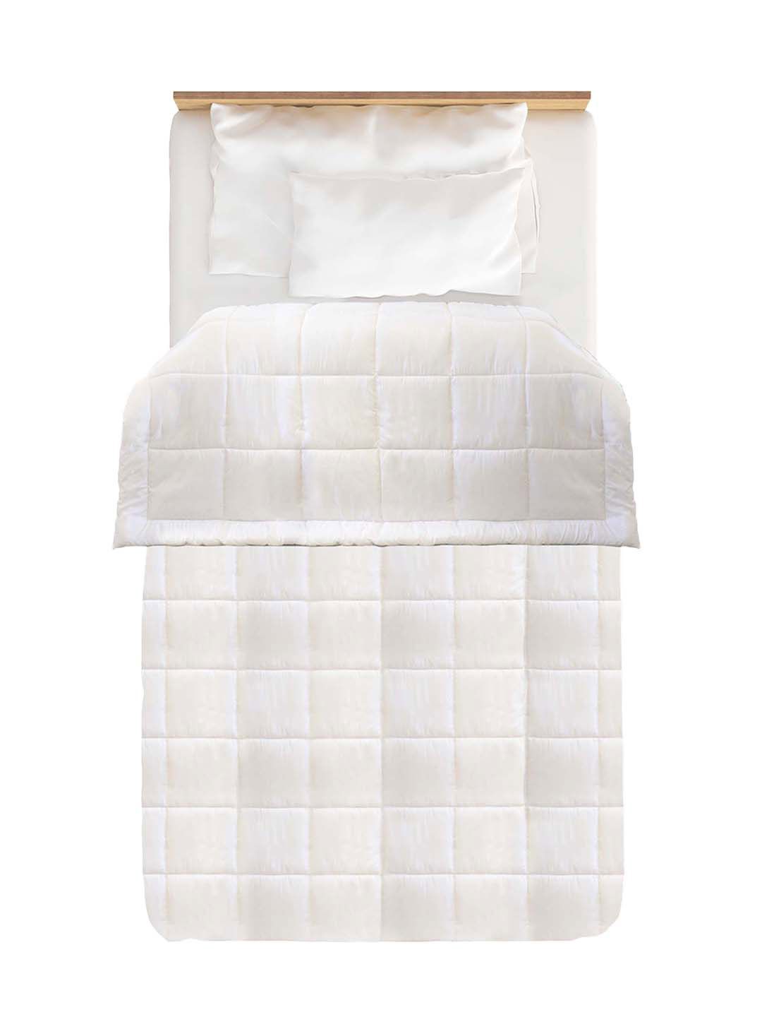 Trident White AC Room 120 GSM Single Bed Reversible Comforter Price in India