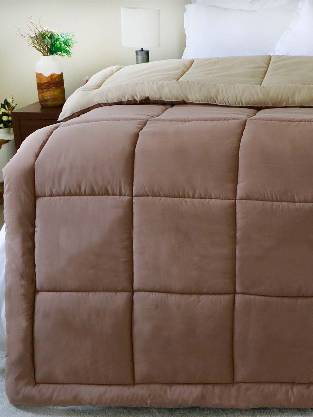 Trident Beige AC Room 120 GSM Reversible Double Bed Comforter Price in India
