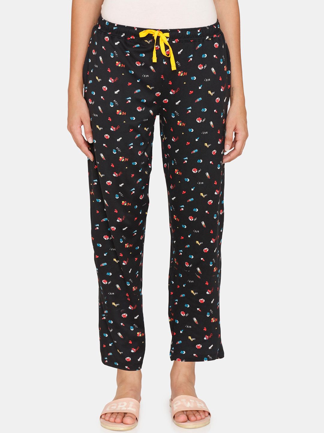 Zivame Women Navy Blue Printed Lounge Pants Price in India