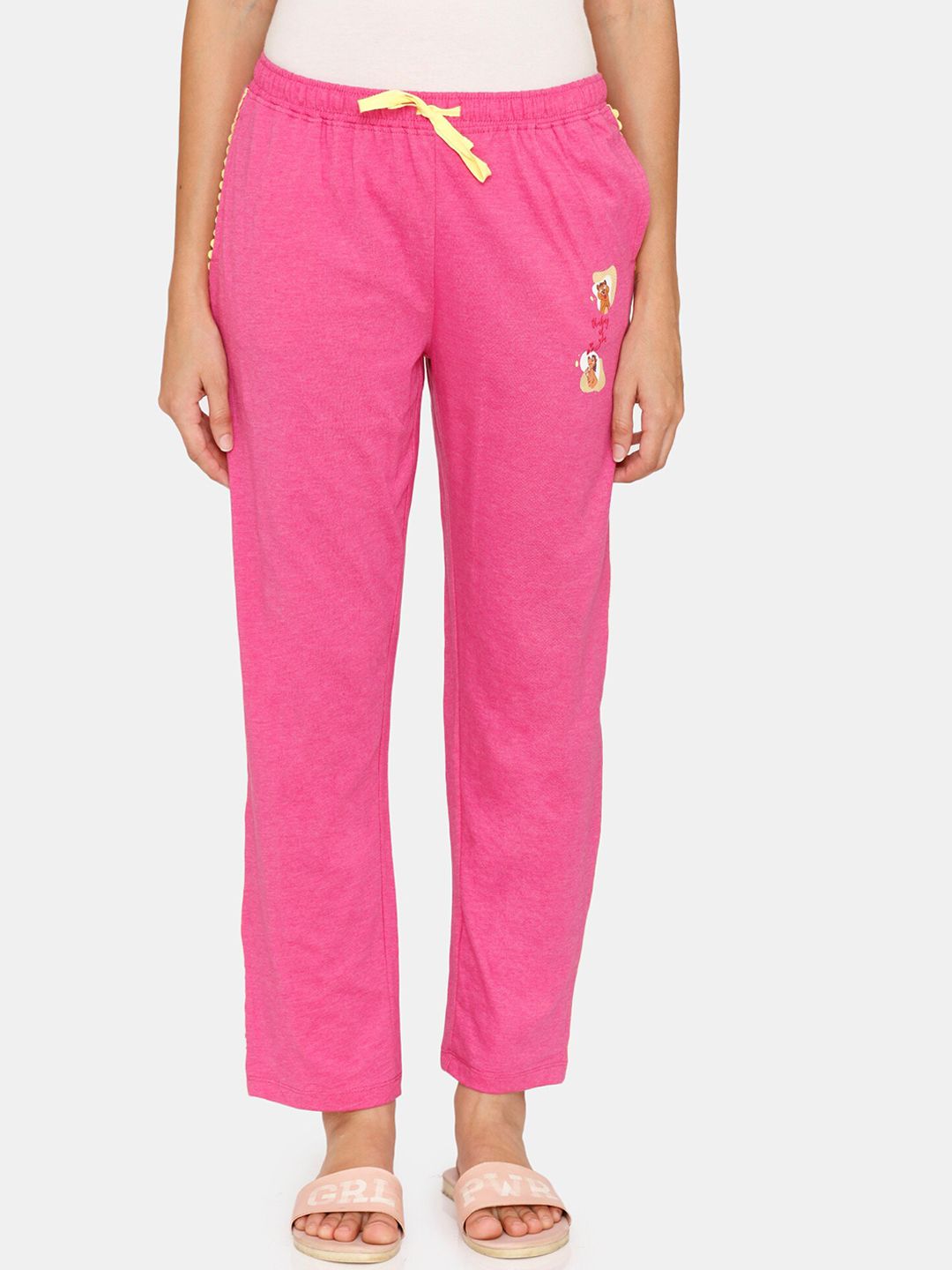 Zivame Women Pink Solid Lounge Pants Price in India