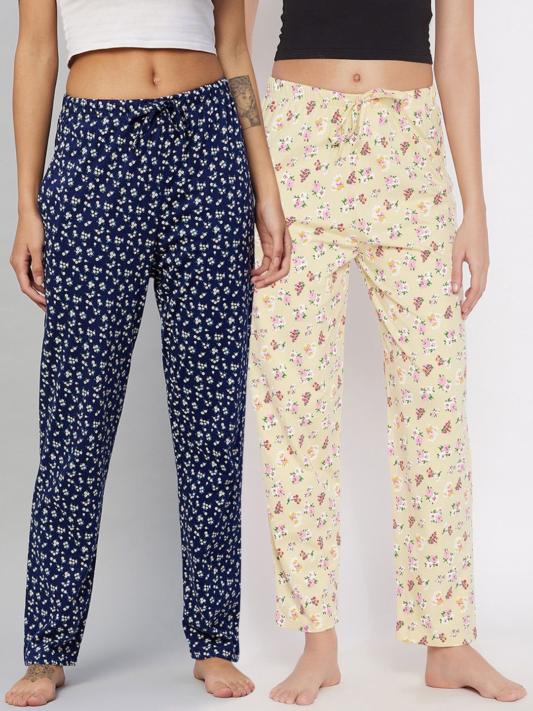 C9 AIRWEAR Women Pack Of 2 Printed Cotton Lounge Pants Price in India